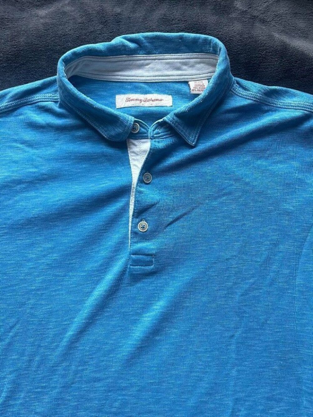 Tommy Bahama Polo Shirt XL Blue Short Sleeve Modal Blend